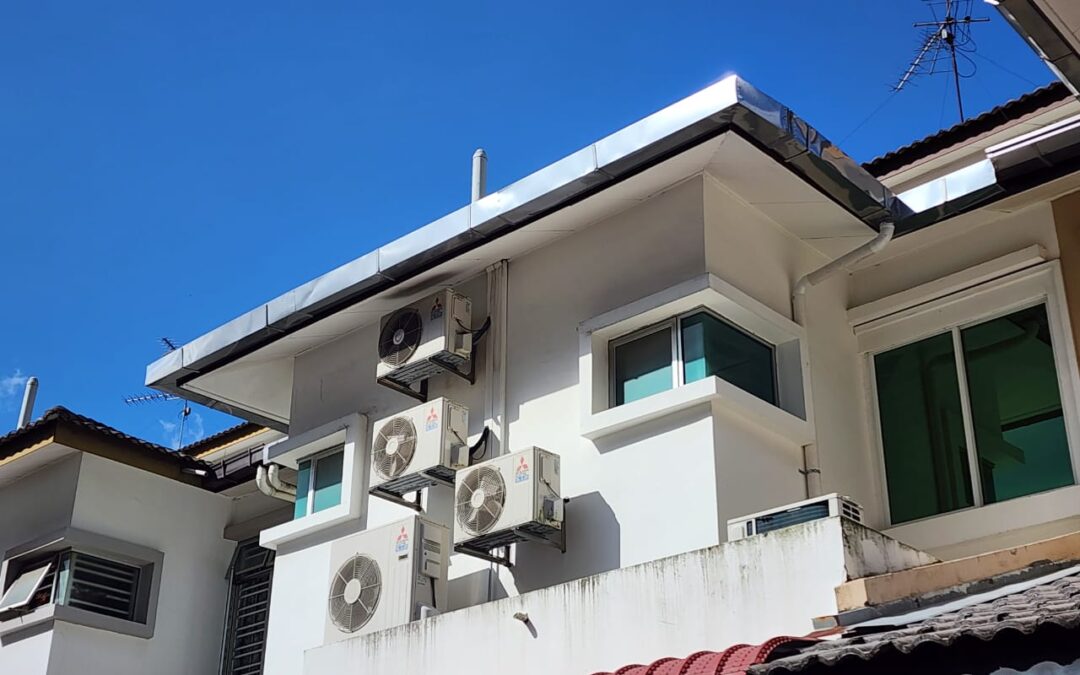Stainless Steel Rain Gutter Installation at Taman Perling
