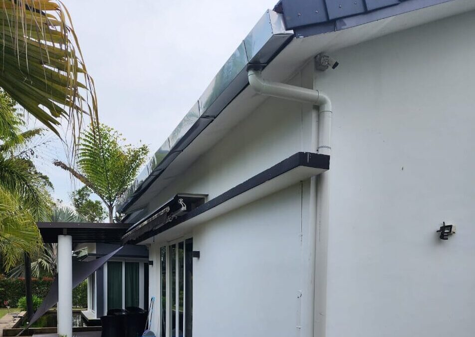 304 Stainless Steel Rain Gutter Installation At East Ledang
